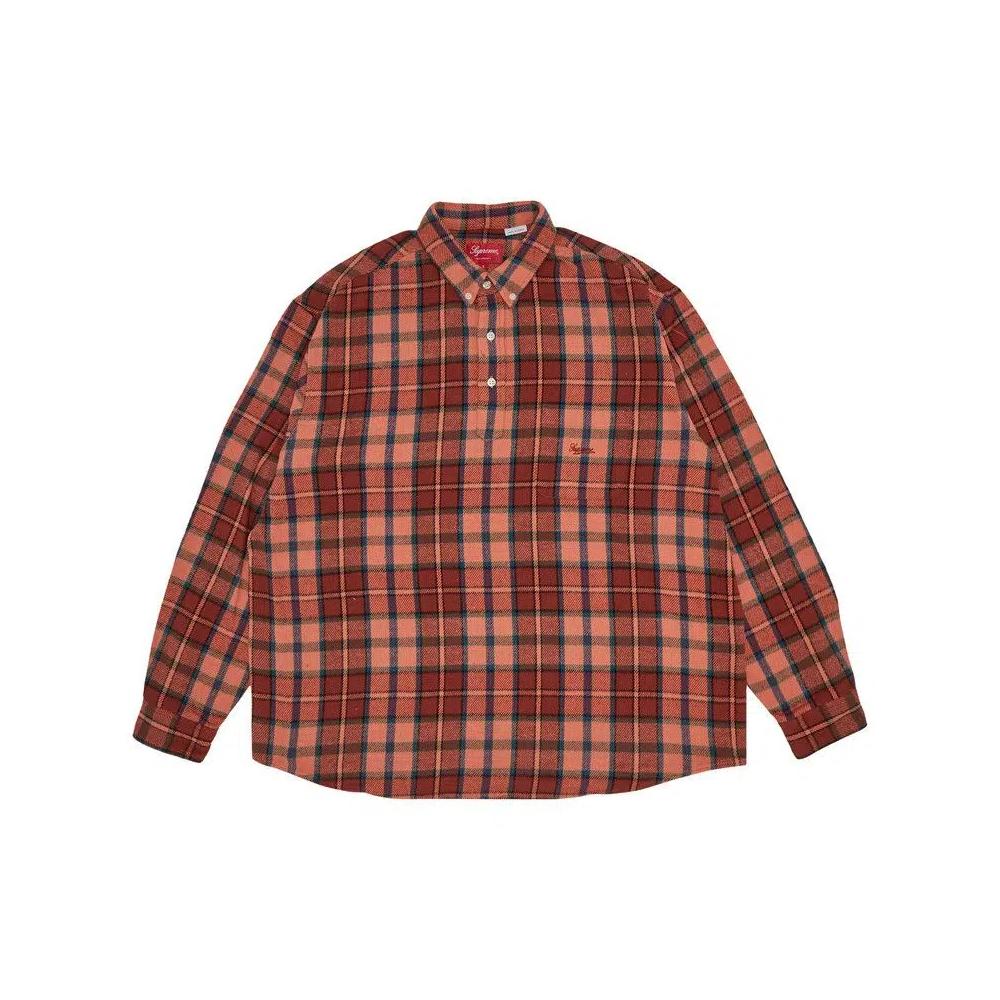 Фланелевые рубашки Supreme Pullover Plaid Flannel Shirt «Pink» 1