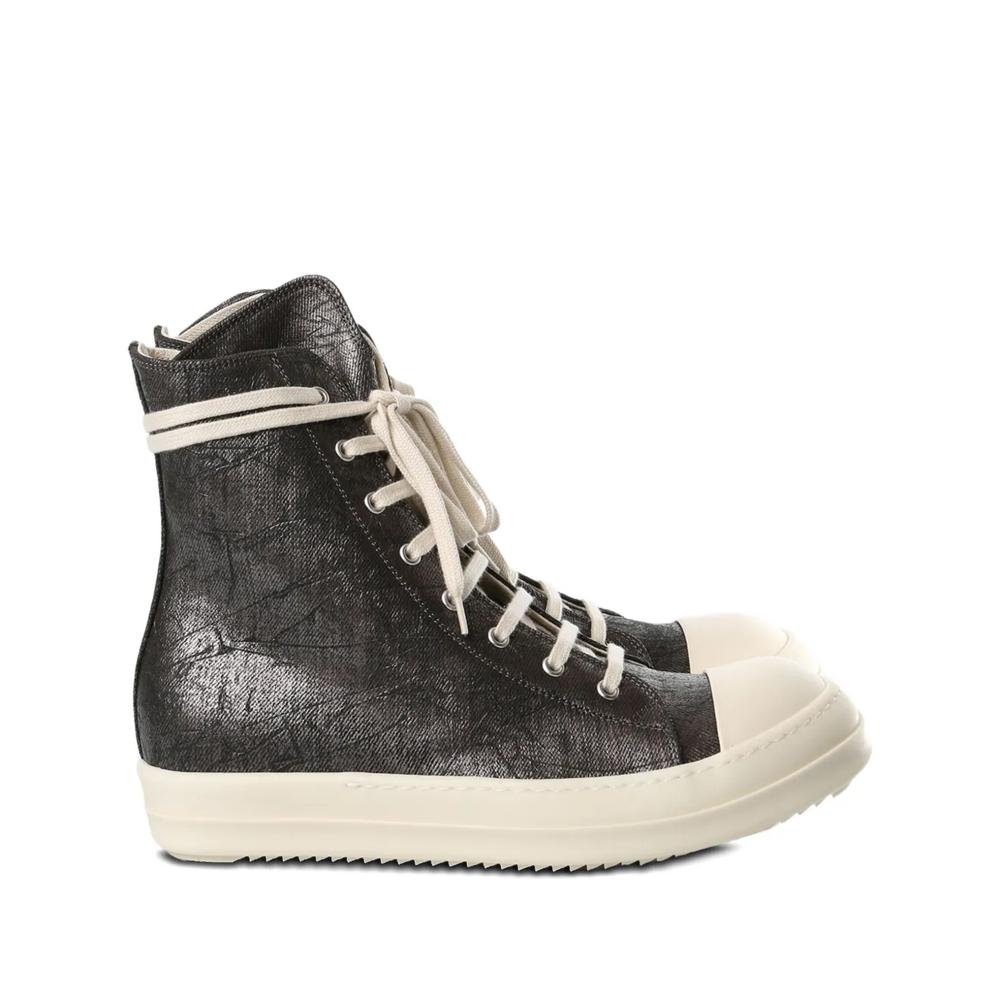 metallic-effect lace-up sneakers 1