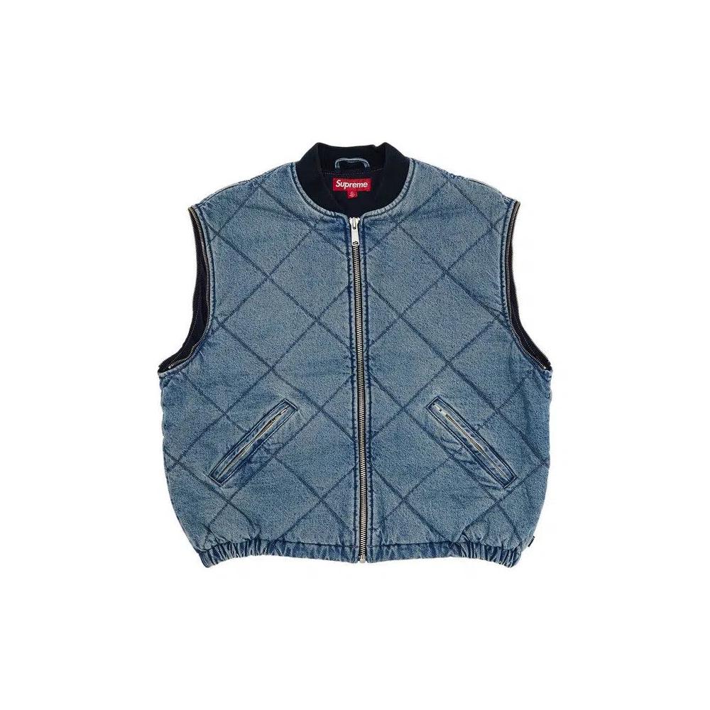 Верхняя одежда Supreme Zip-Off Sleeve Quilted Bomber Jacket 'Denim' 4