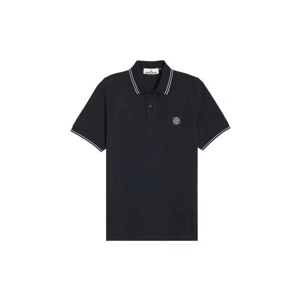 Поло Stone Island Compass Patch Logo Контрастная полоса Поло 'Темно-синий' 1