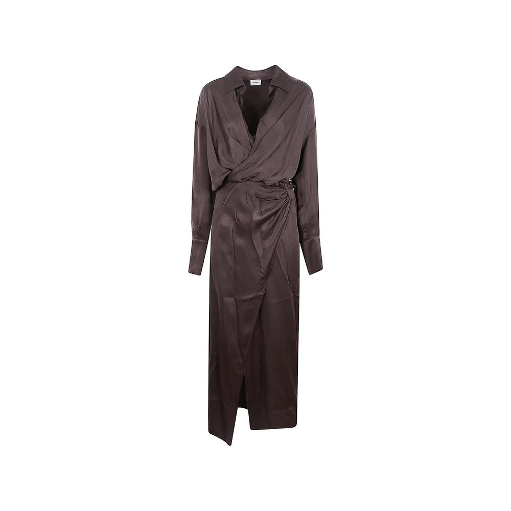 draped wrap-style midi dress 1