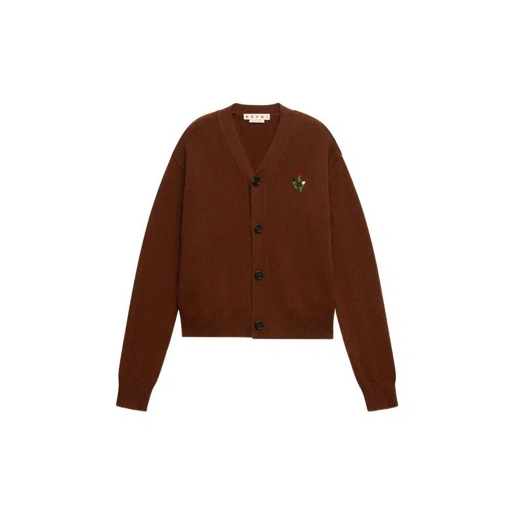 Кардиганы Marni V-Neck Knit Cardigan 'Sadelle Brown' 1