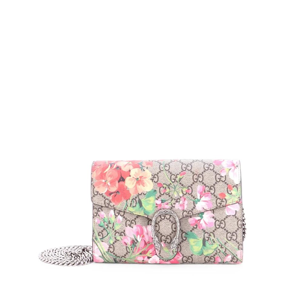 Маленькая сумка через плечо Dionysus Chain Wallet Blooms Print GG Coated Canvas 1