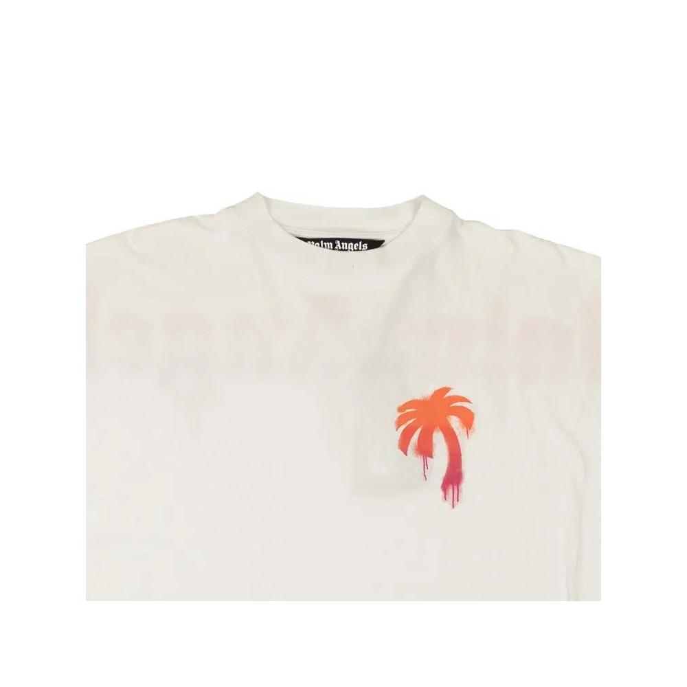 Футболки Palm Angels Sprayed Palm Logo Over Tee 'Белый/Фуксия' 3