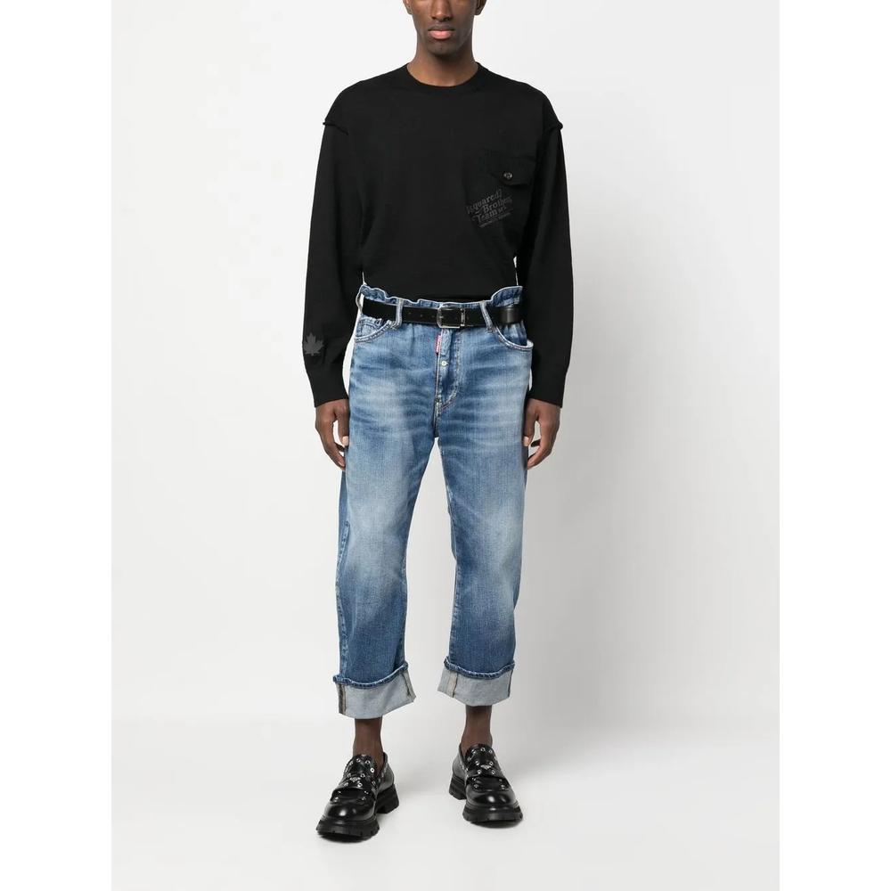 logo-print cropped jeans 2