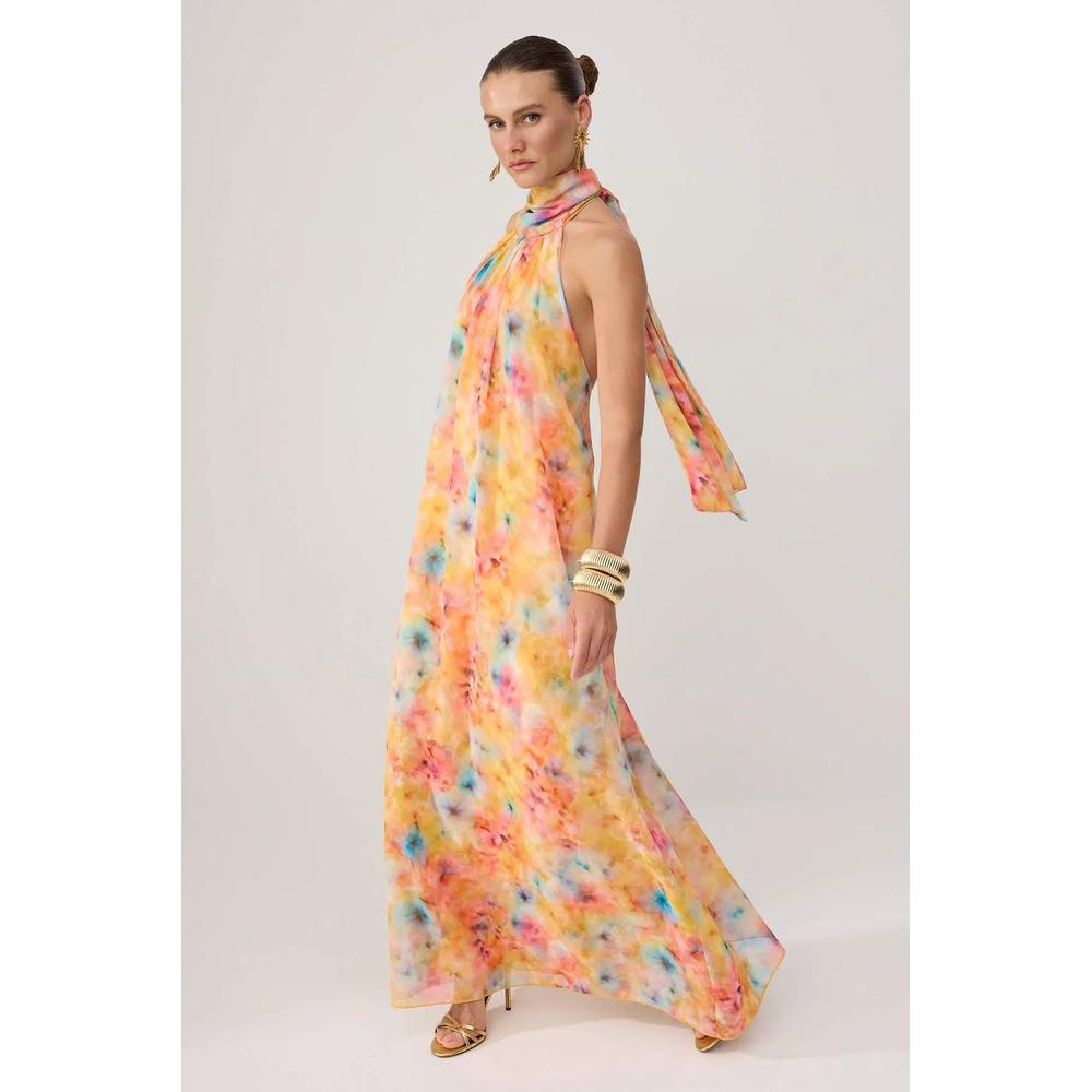 Платье вечернее Mustard Abstract Woven Chiffon Maxi Evening & G 1