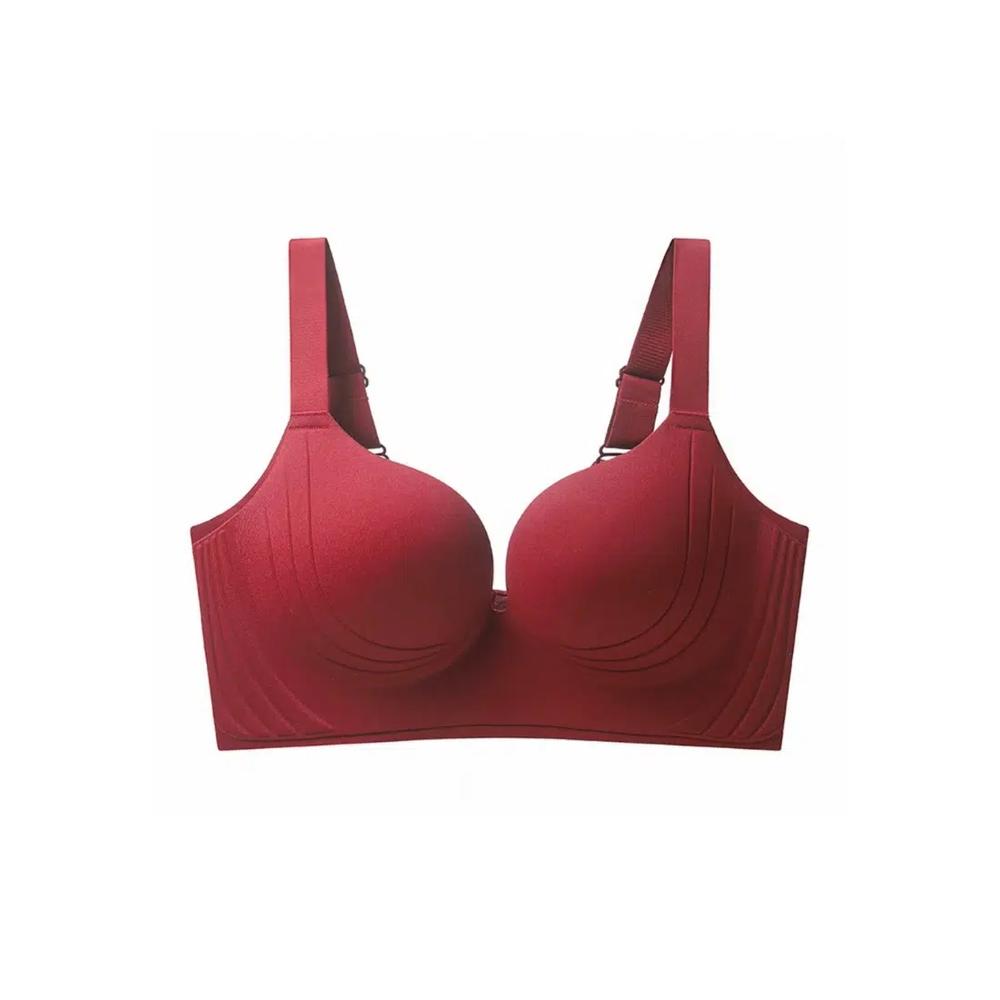 Премиальный бюстгальтер Wynter Plus Size Seamless Wireless Support цвета вина 2
