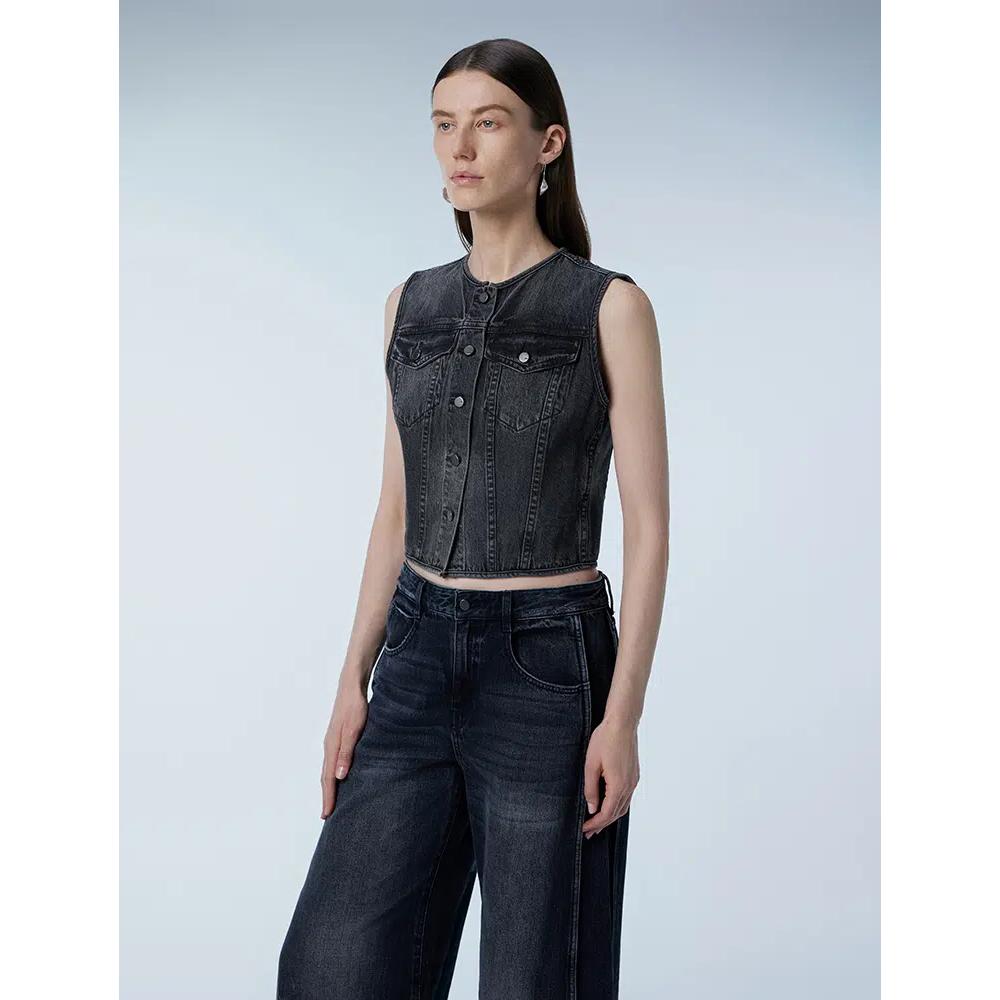 Джинсовый короткий жилет Slim Fit 5