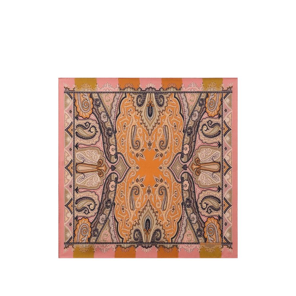 silk pocket square with symmetric Paisley motif scarf 1