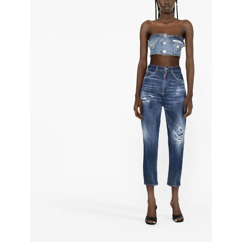 distressed cropped jeans 2