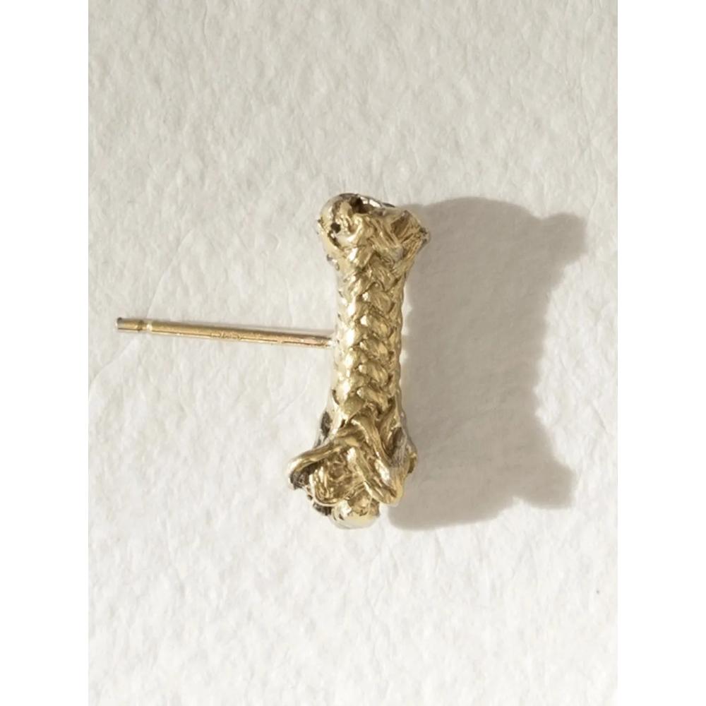 Золотая серьга Rope 2
