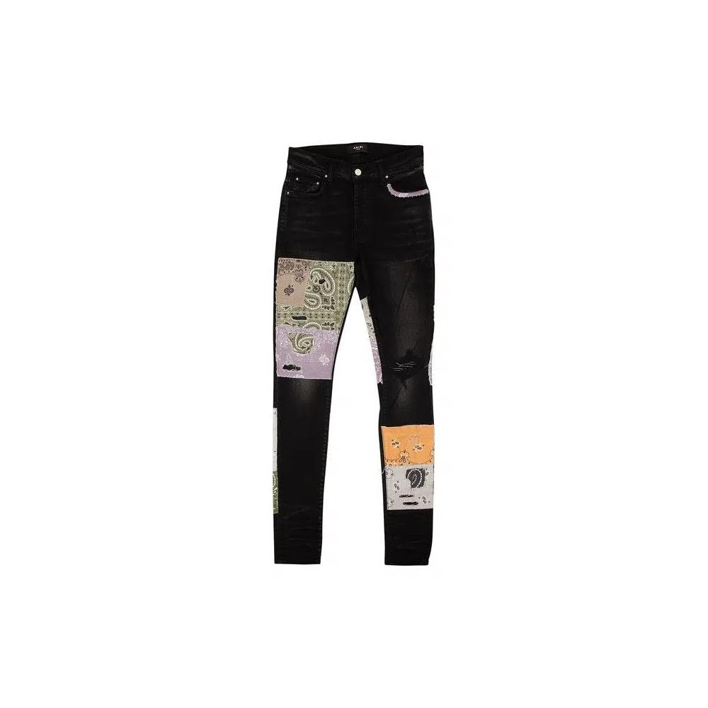 Amiri Bandana Art Patch Jeans 'Черный' 1
