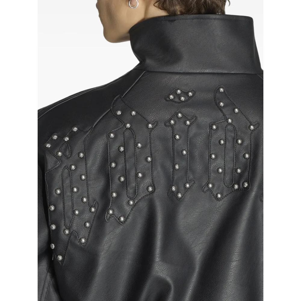 studded logo-patch jacket 3