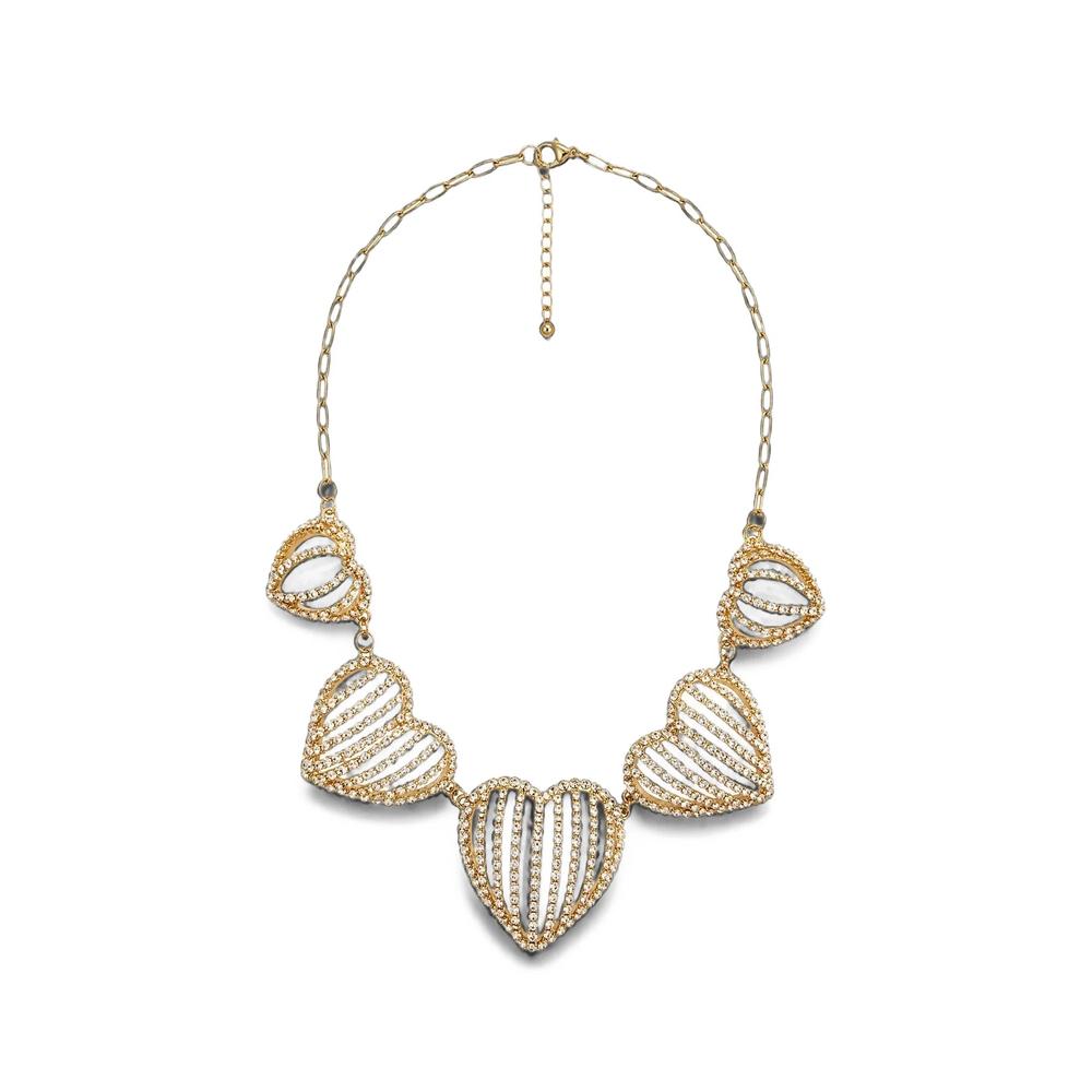 crystal-embellished heart-motif necklace 1