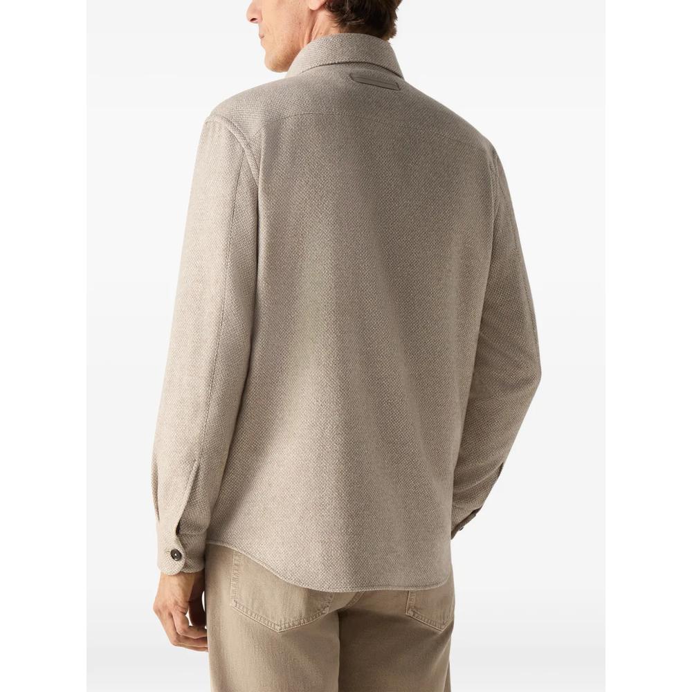light beige cashmere and silk overshirt 4