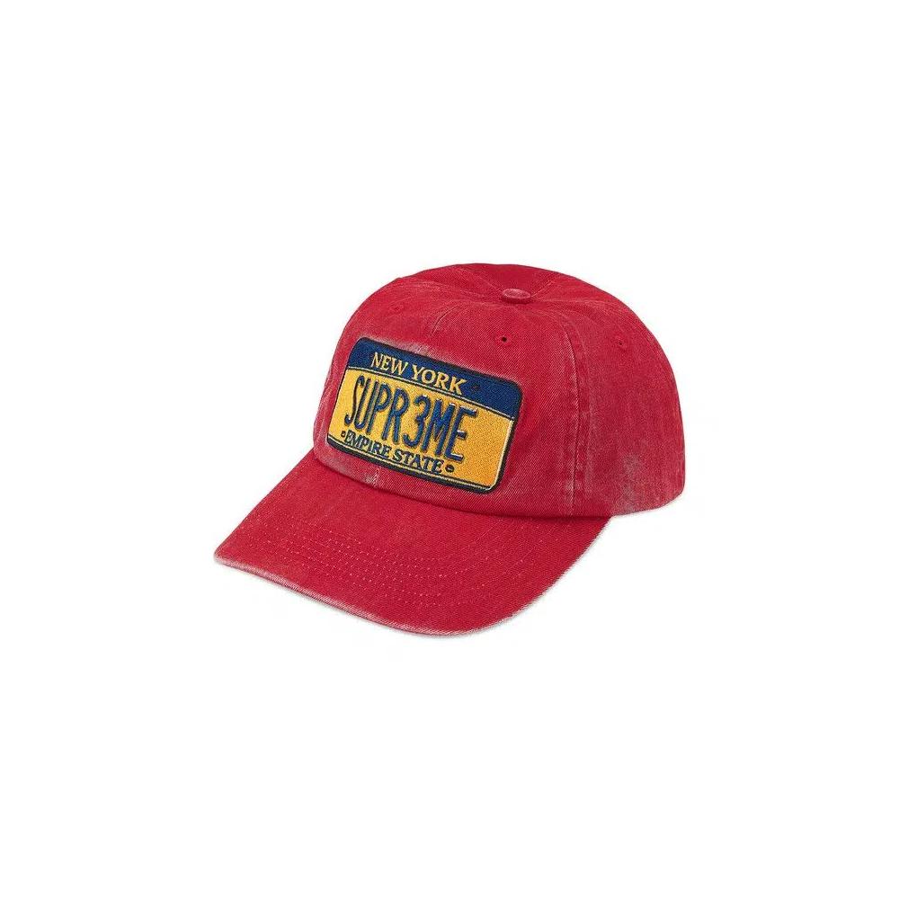 Снэпбэки Supreme License Plate 6-Panel 'Red' 1