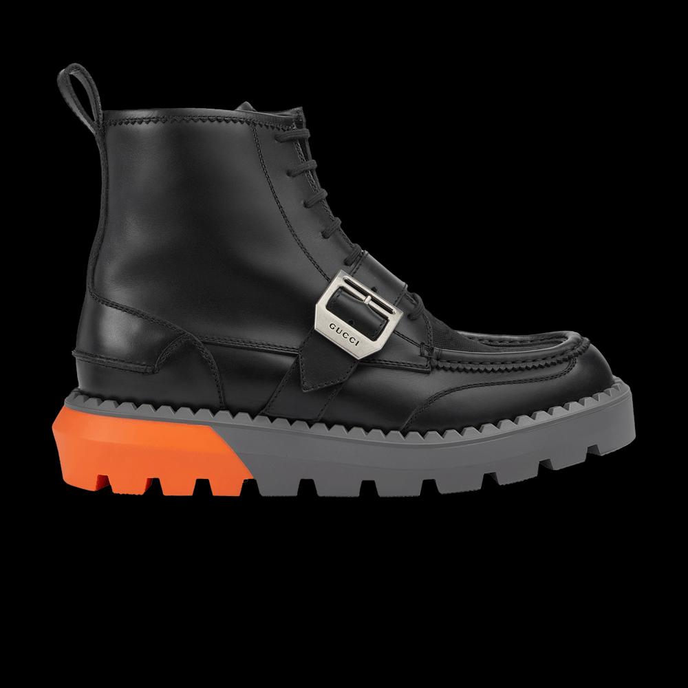 Ботинки Gucci Lace Up Boot 'Buckle - Black Orange' 1