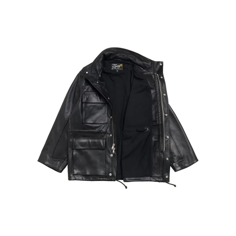 Верхняя одежда Stussy Leather M-65 Jacket 'Black' 3