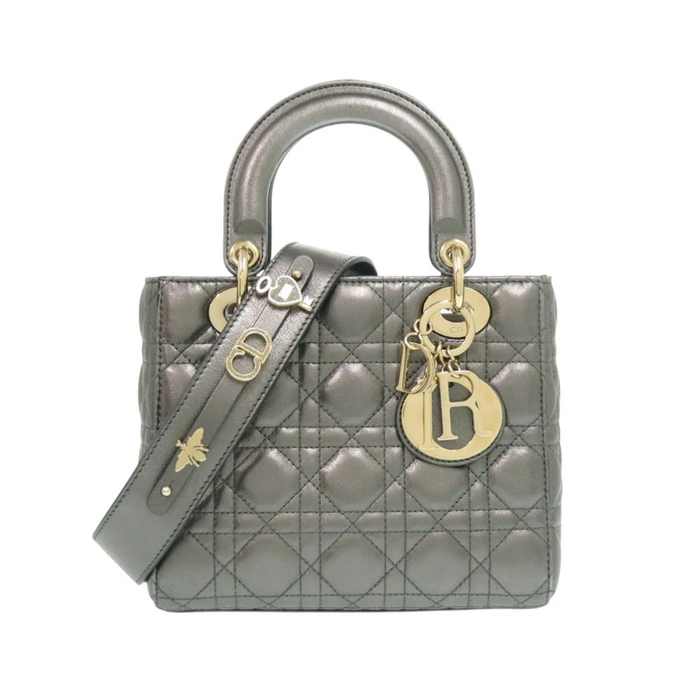 Маленькая сумка-сэтчел Metallic Cannage My ABCDior Lady Dior (2000-2025 годы) 1