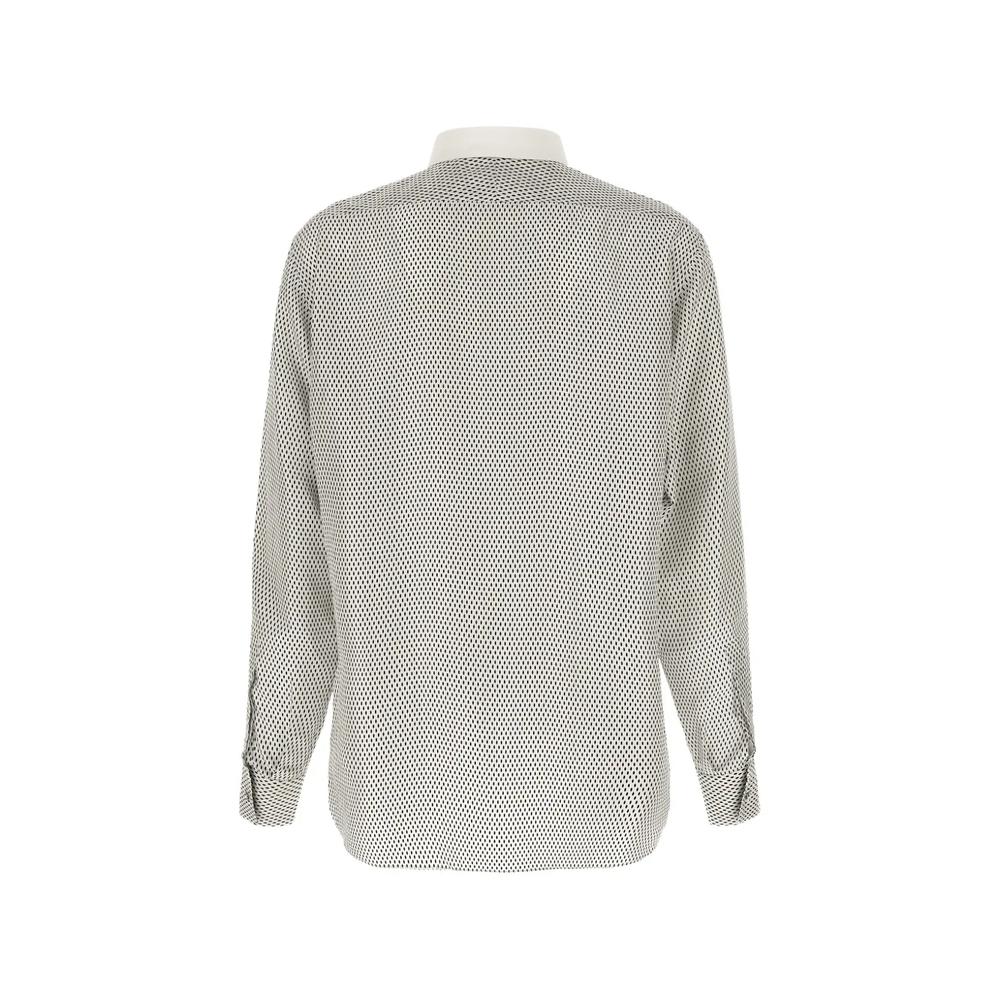 micro-geometric print contrast-collar shirt 2