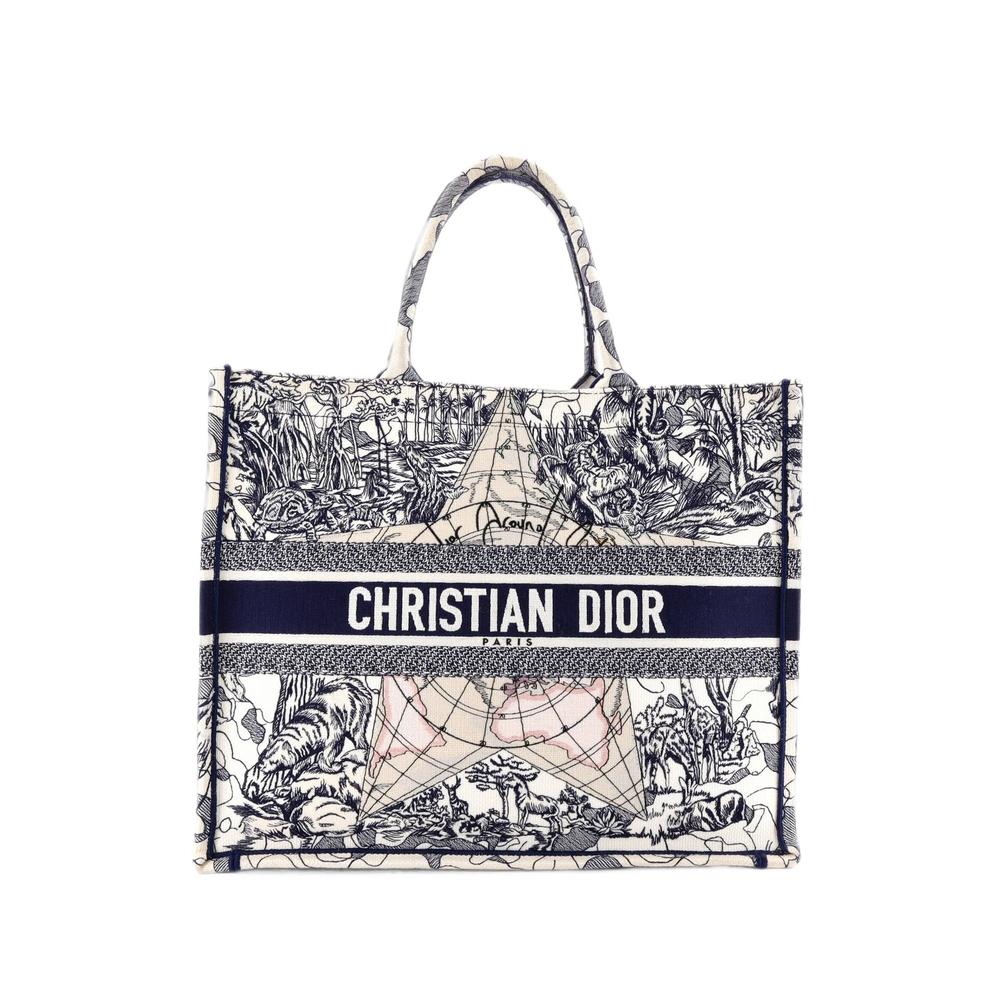 Book Embroidered Canvas Large tote bag 1
