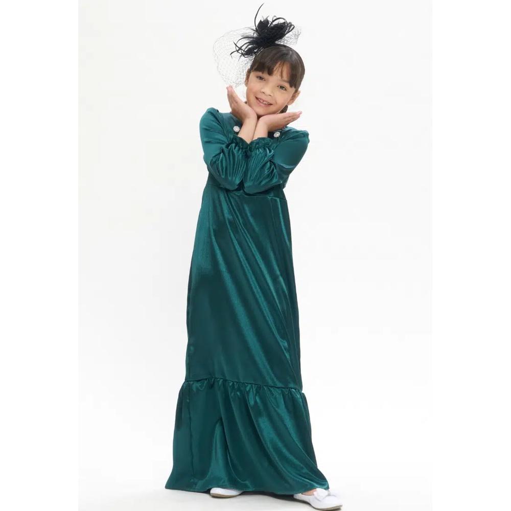 Жемчужно-бриллиантовое зеленое платье Raya Baju для девочек 4