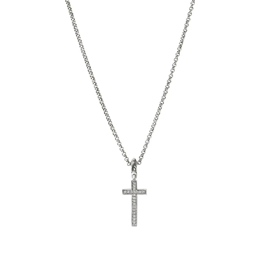Серебряное колье JH Essential Cross с бриллиантами 1