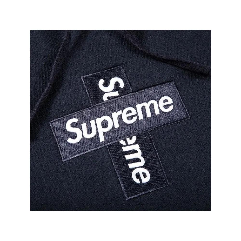 Худи Supreme Cross Box Logo с капюшоном 'Темно-синий' 2
