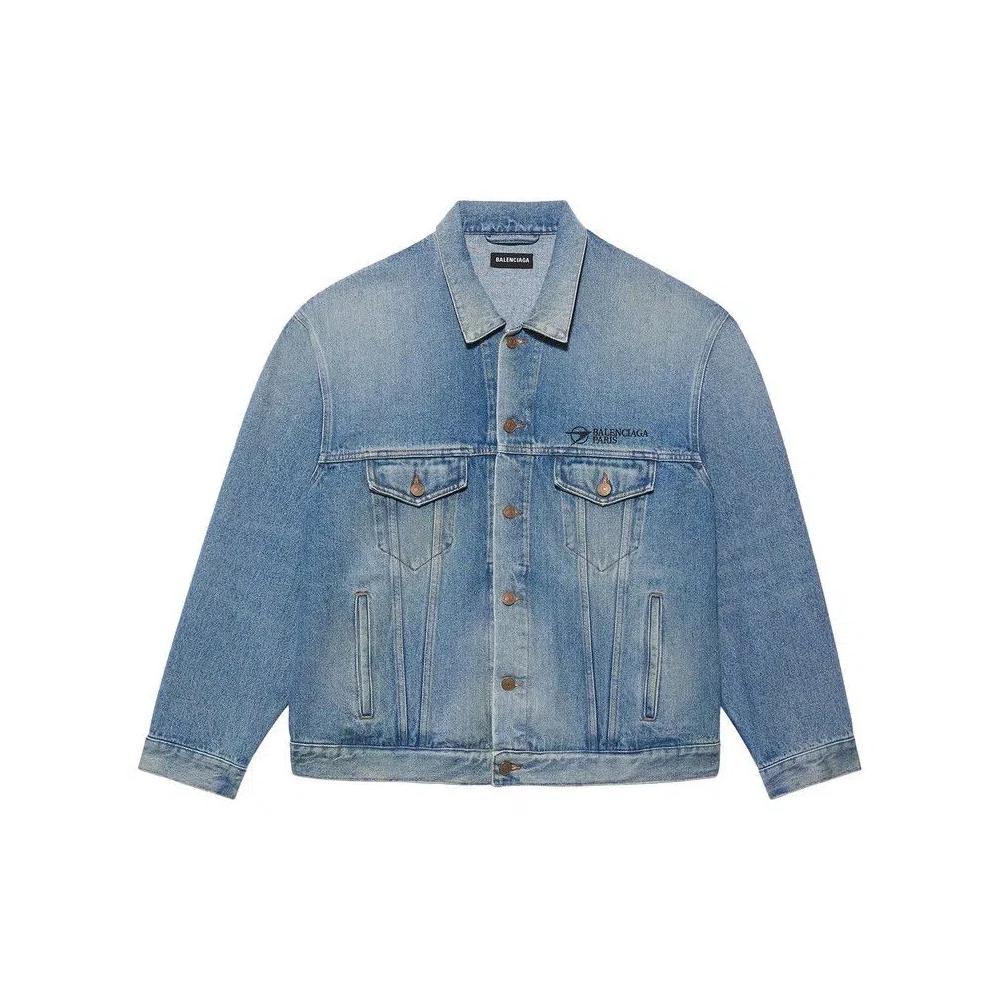 Джинсовые куртки Balenciaga Corporate Logo Denim Jacket 'Medium Vintage Indigo' 1
