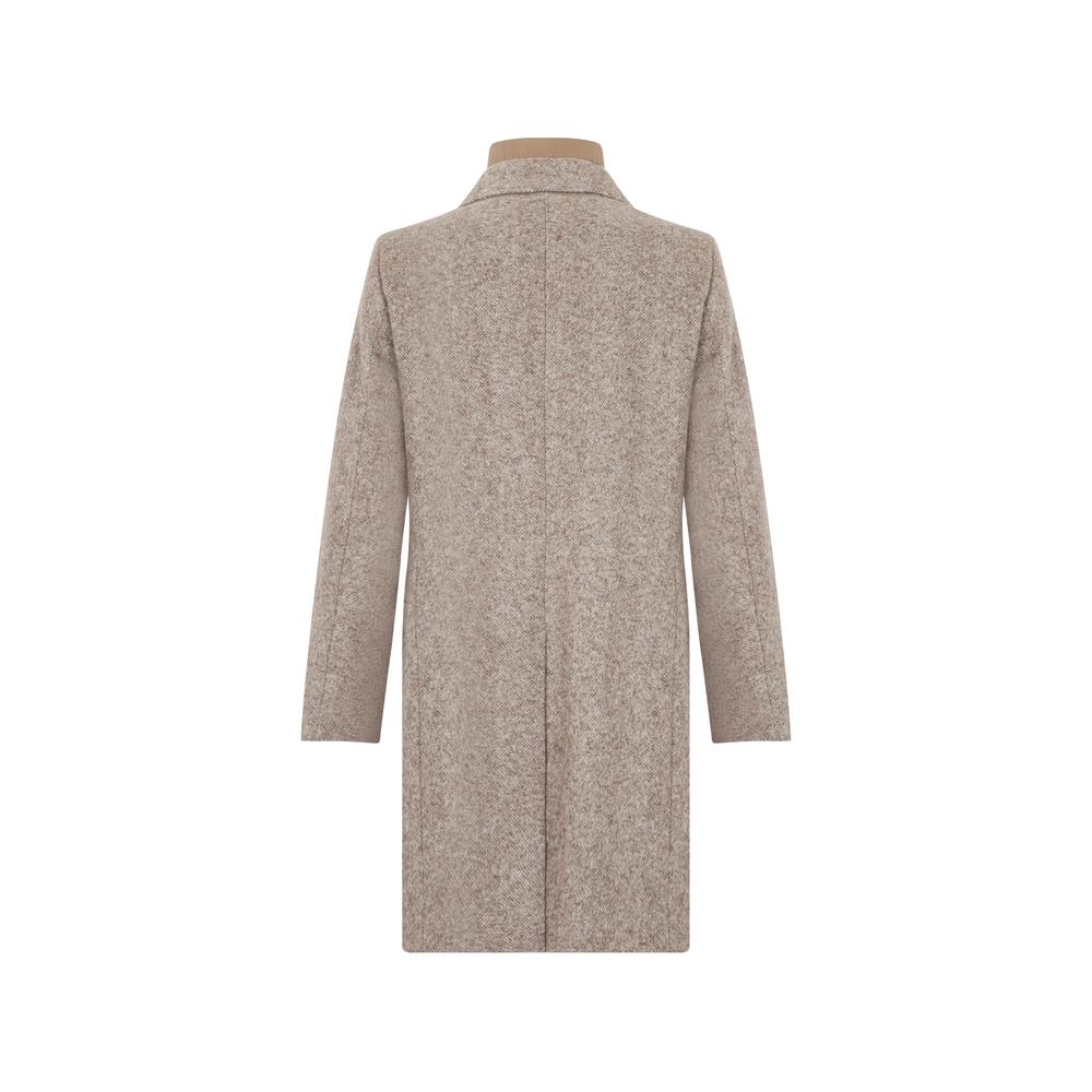 herringbone-pattern single-breasted coat 2
