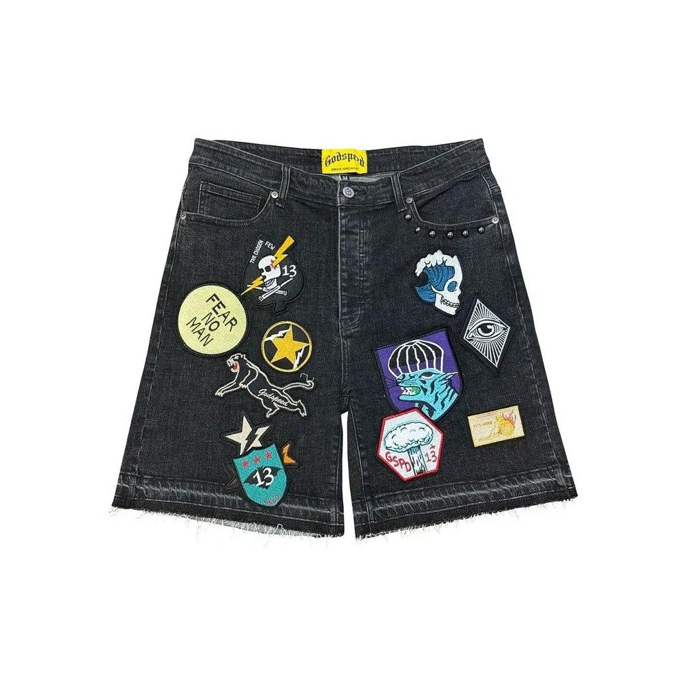 Низ Godspeed Patchwork Denim Shorts 'Black' 1