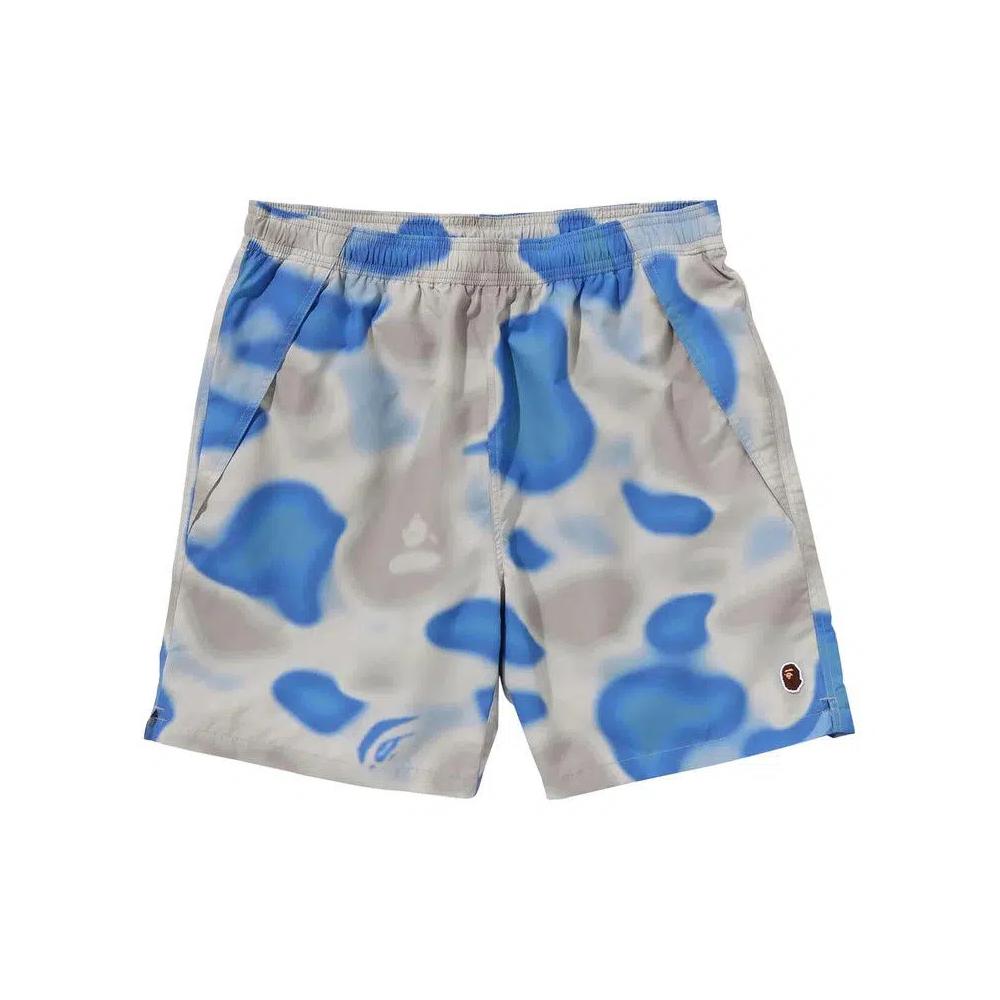 BAPE Liquid Camo One Point Beach Shorts «Синий» 1