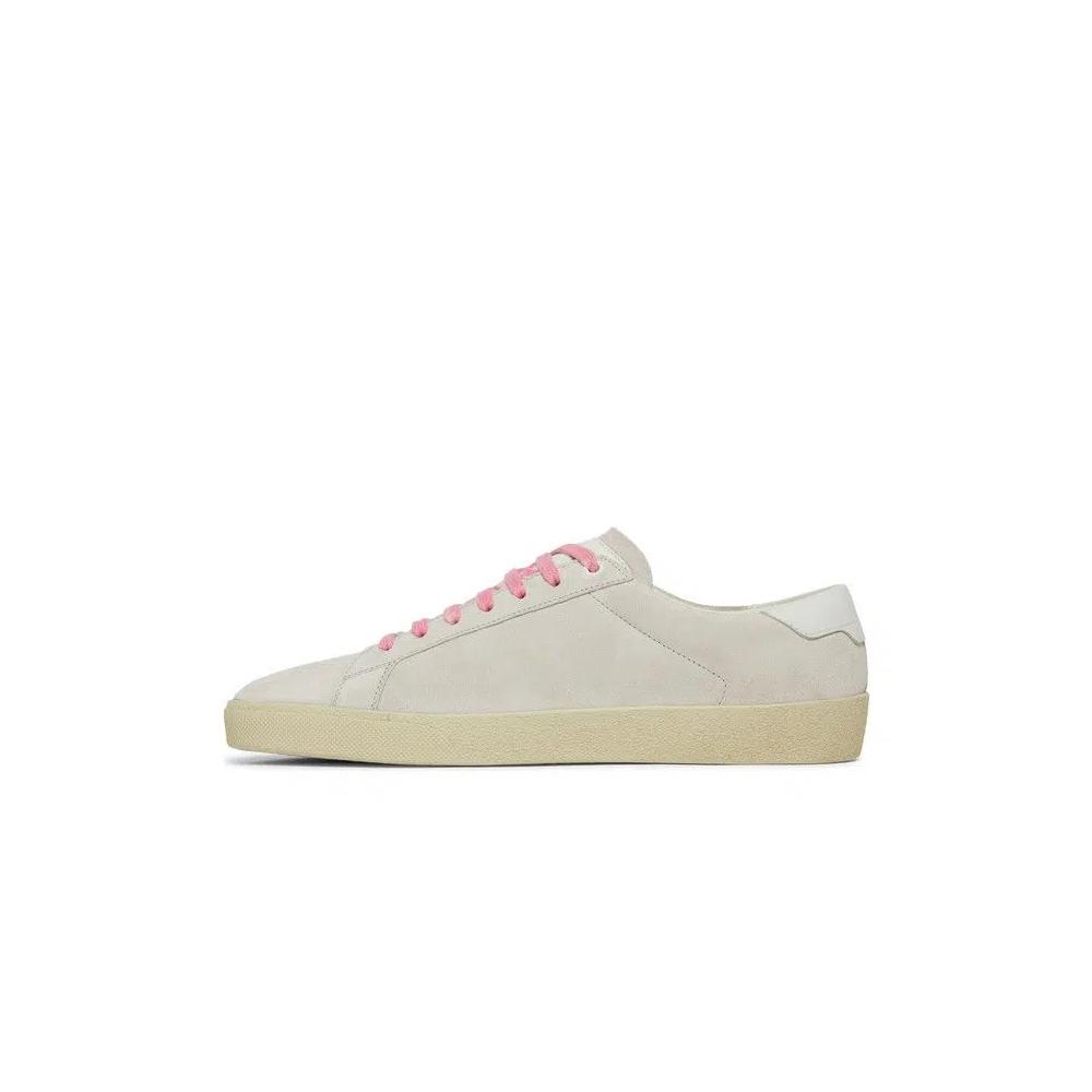 Кроссовки Saint Laurent SL-06 Signature Court Suede 'White Pink' 3