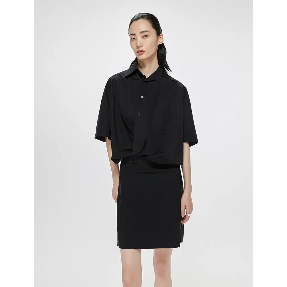 Свободное элегантное платье с коротким рукавом Poplin X-Line 1