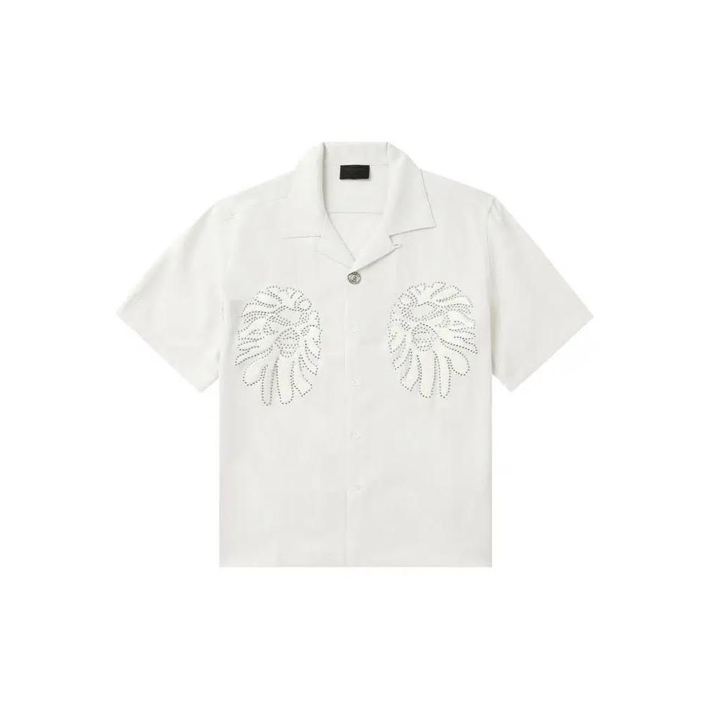 Button Down Shirts BAPE Black Ape Head Bowling Shirt «Белый» 1