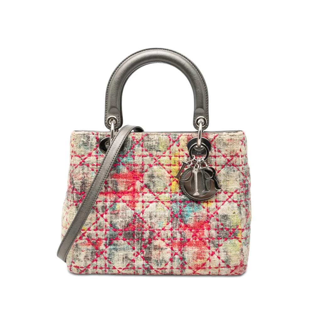 Сумка-сэтчел Multicolor Tweed Cannage Lady Dior среднего размера (2011 год) 1
