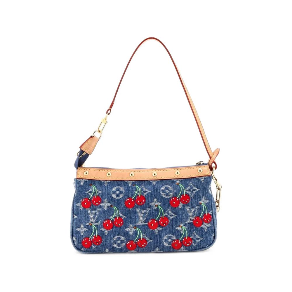 Сумка на плечо Chain Pochette Accessoires NM Limited Edition Monogram Cerises Denim из коллаборации с Takashi Murakami 2