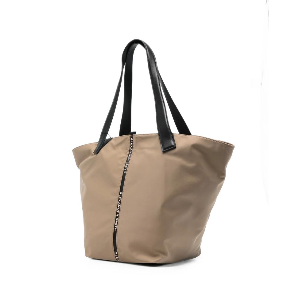 large Lauren logo-tape leather tote bag 3
