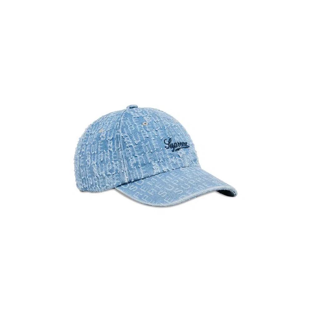 Снэпбэки Supreme Needle Punch Denim 6-Panel «Washed Blue» 2