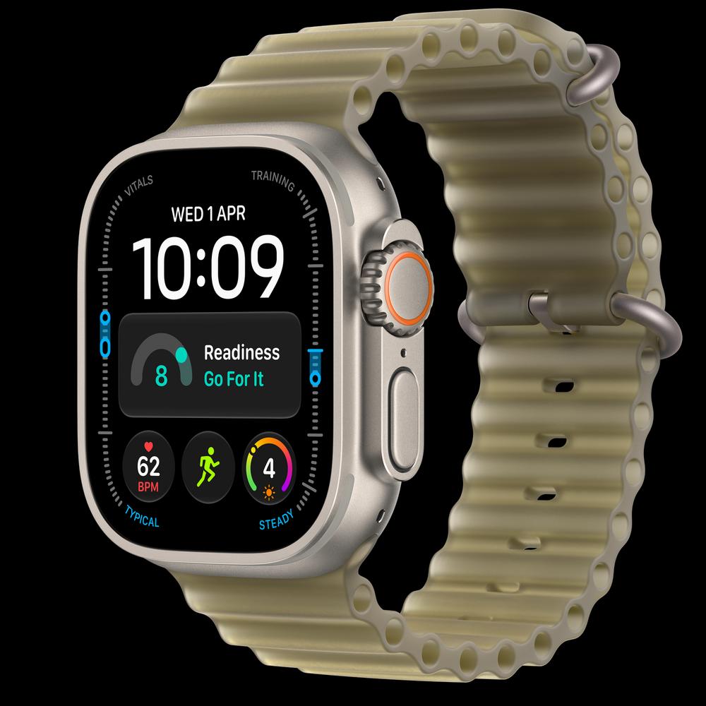 Apple Watch Ultra 4 49 мм, GPS + Cellular, титан, Natural, ремешок Translucent Kelp Ocean Band 1