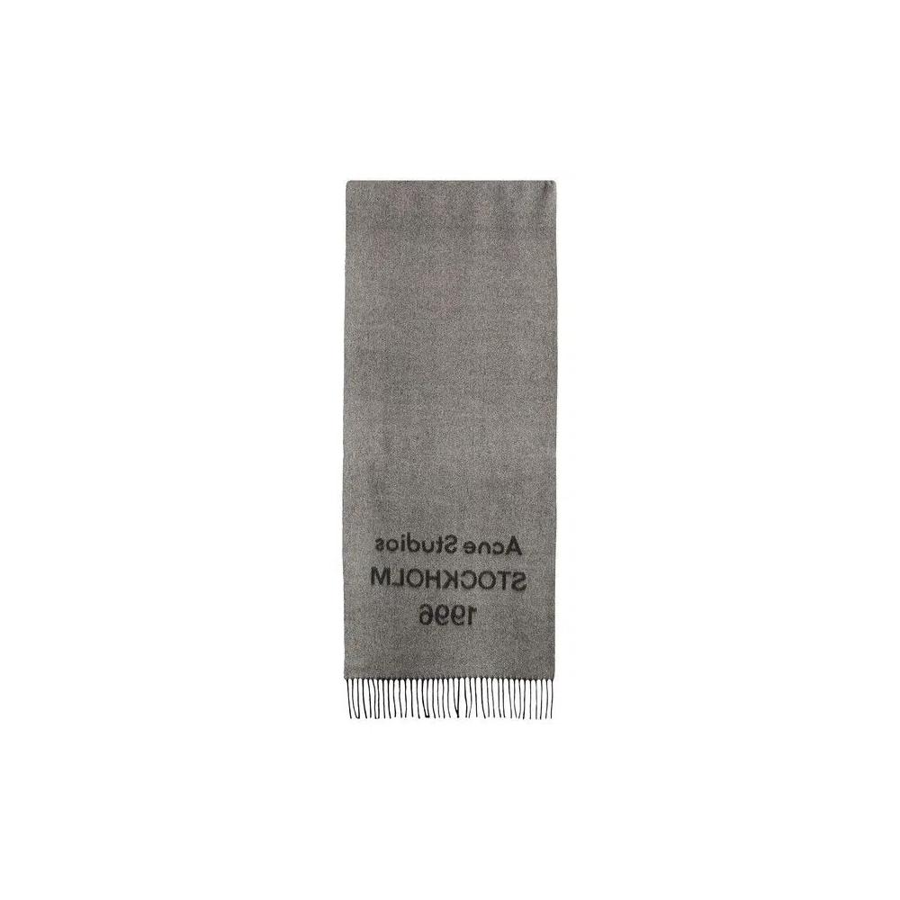 Шарфы Acne Studios Wide Logo Scarf 'Black/White' 2