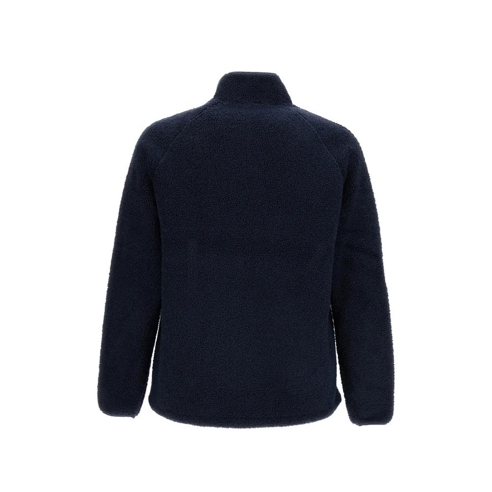 fleece-texture logo-patch jacket 2