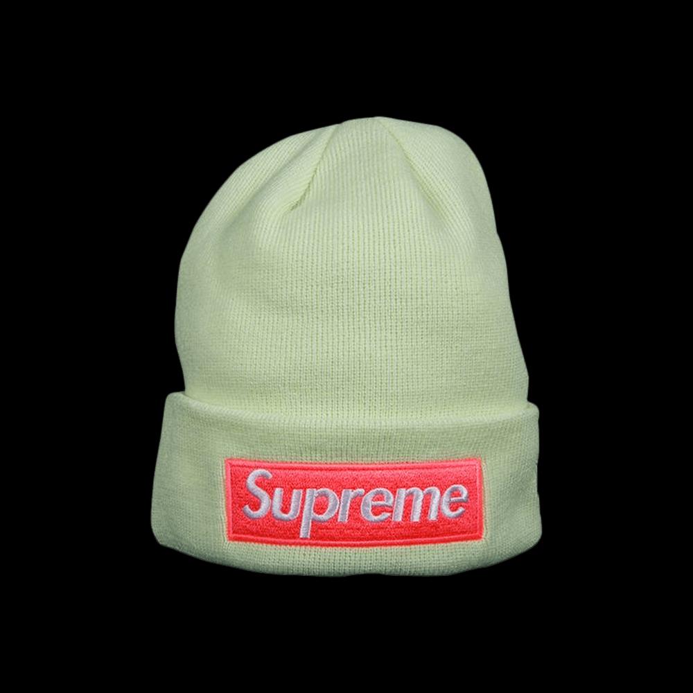 Шапки-бини Supreme New Era Box Logo Beanie 'Lime' 1