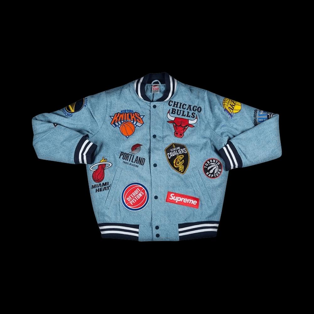 Куртки-бомберы Supreme x Nike x NBA Teams Warm Up Jacket 'Denim' 1