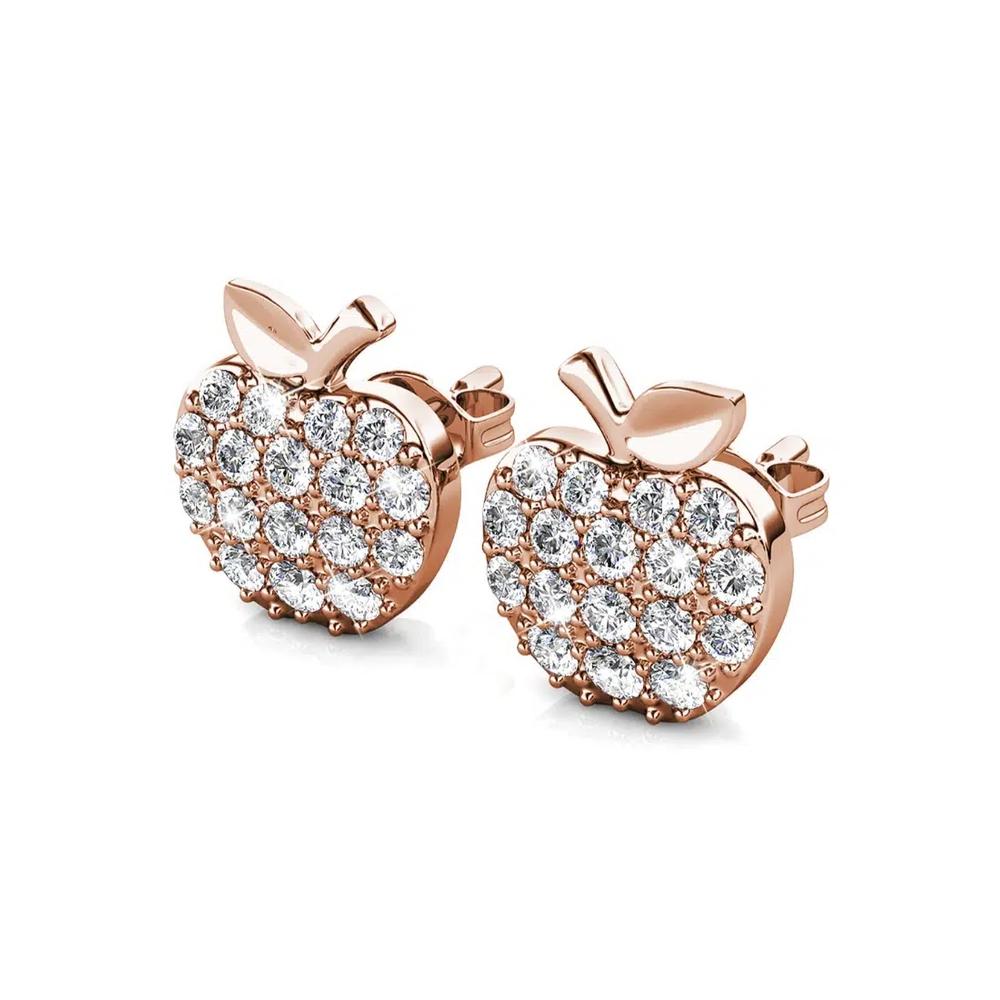 Потрясающие серьги-гвоздики «Яблоко», украшенные кристаллами SWAROVSKI® 4