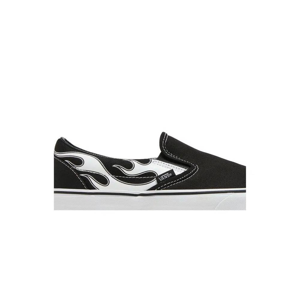 Слипоны Vans Classic Slip-On «Пламя — черно-белый» 2
