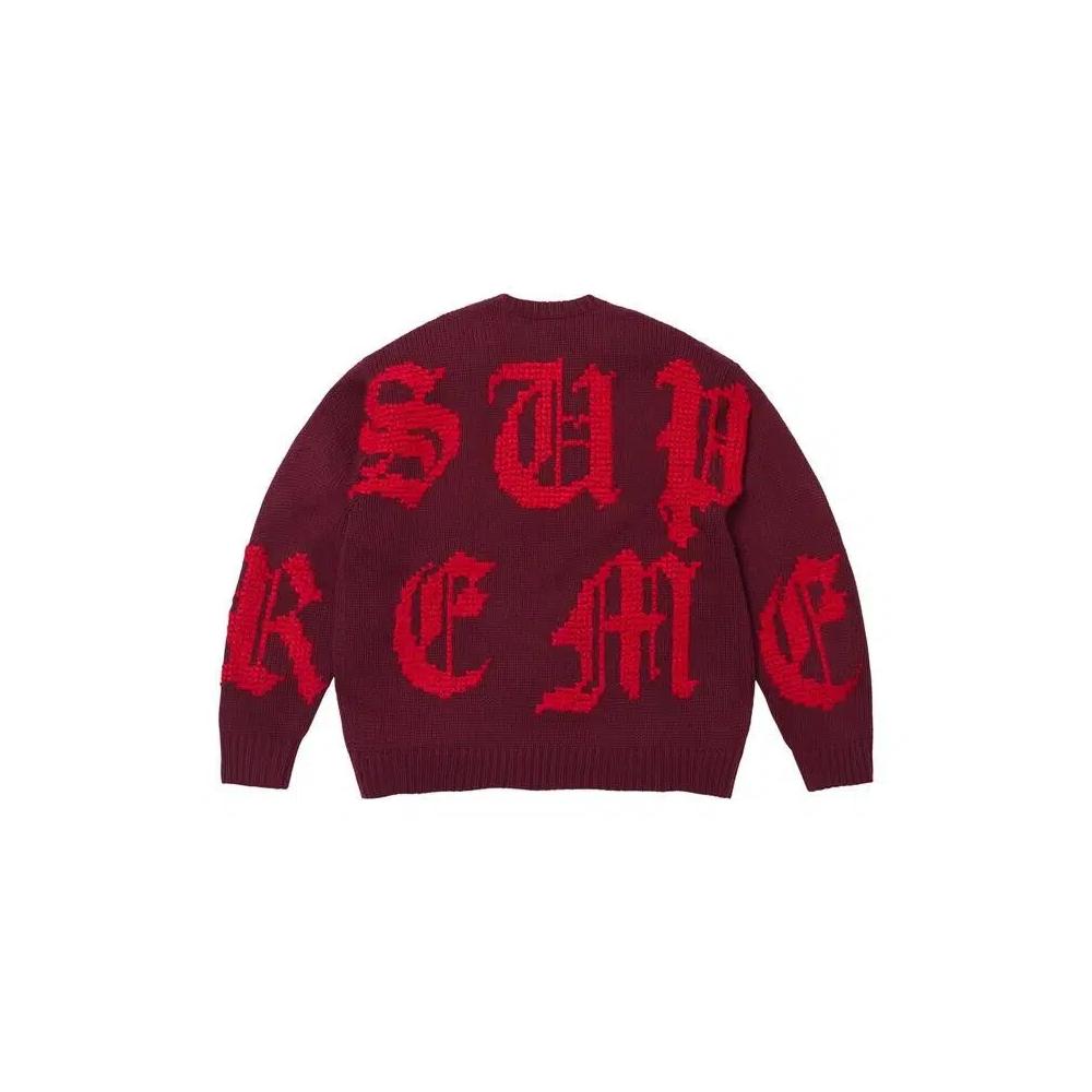 Свитера Supreme Cross Stitch Logo Sweater 'Burgundy' 2