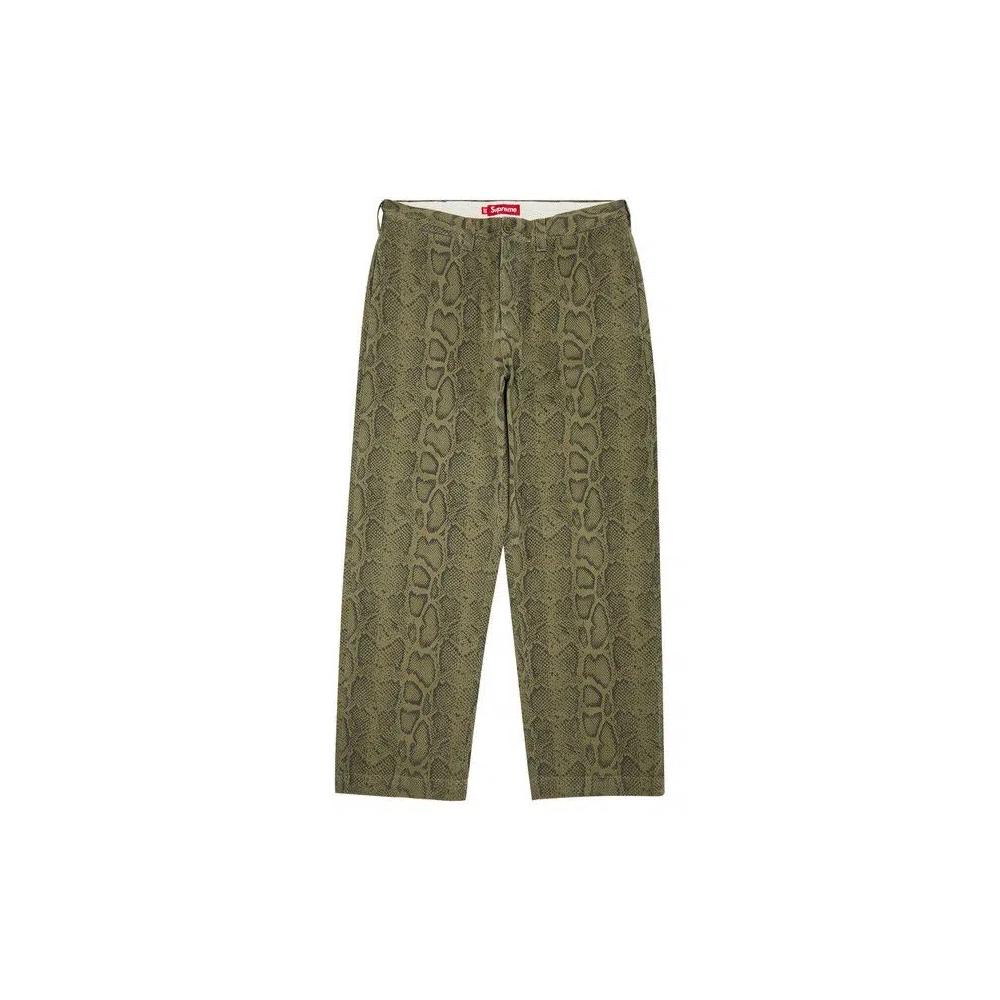Pants Supreme Snake Print Chino Pant 'Оливковый' 1