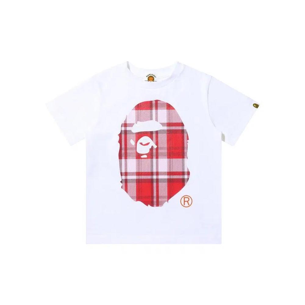 Футболки BAPE Check Gift Ape Head Tee 'White' 1