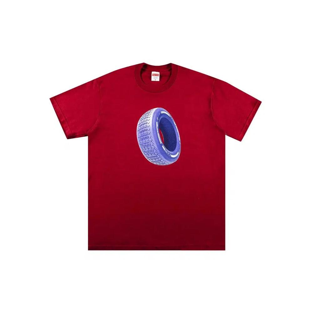 Футболки Supreme Tire Tee 'Cardinal' 1